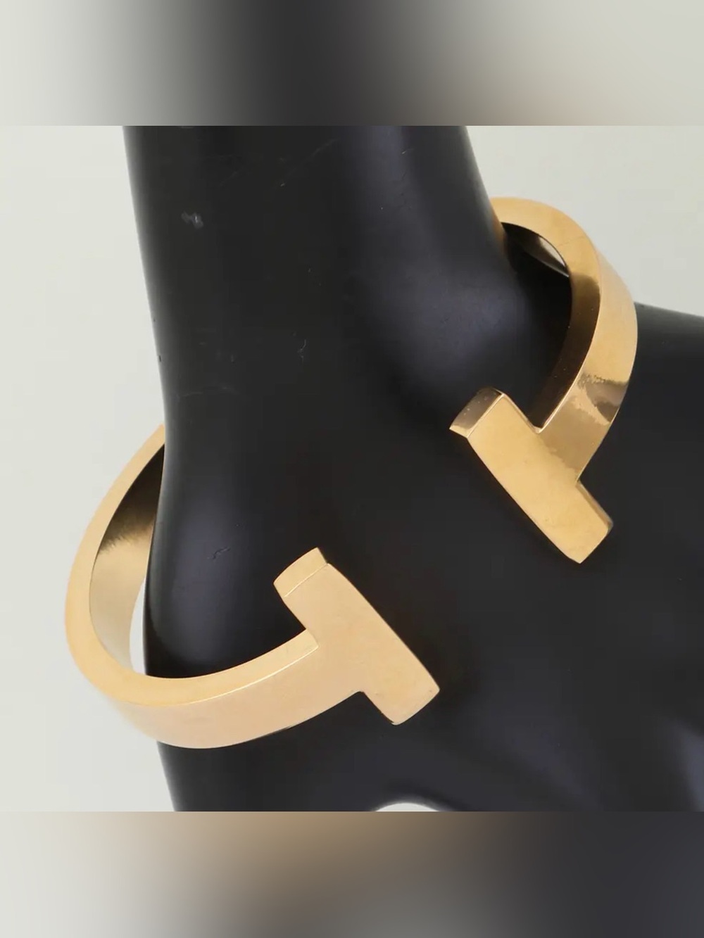 Gold T-Shaped Opening Hinge Cuff Bracelet